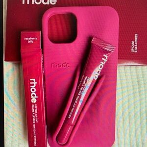 RHODE Raspberry Red Phone Case and Lip Tint Duo